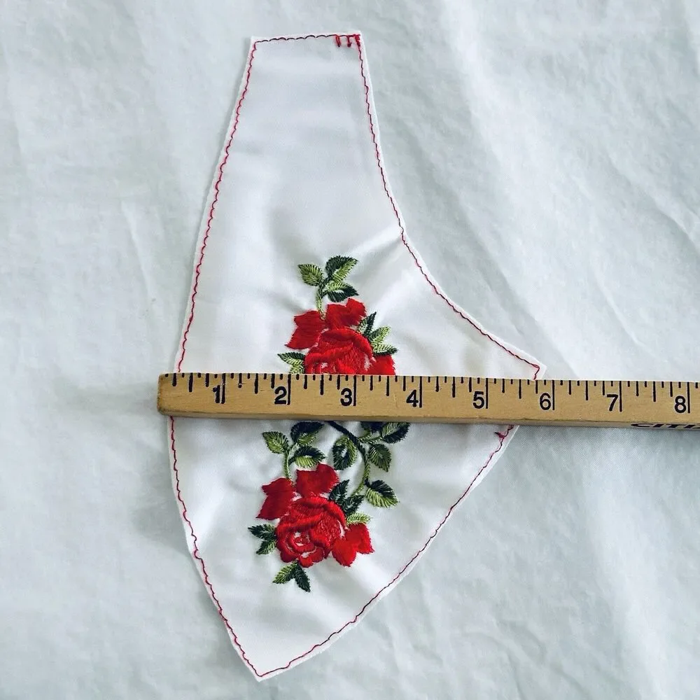 Vtg Embroidered Rose Collars for Sleepwear Lingerie Robes Pajamas Set of 10